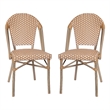 Flash Furniture Lourdes Paris Rattan Chairs in Natural/White (Set of 2)