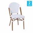 Flash Furniture Lourdes Paris Rattan Chairs in White/Gray (Set of 2)