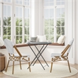Flash Furniture Lourdes Paris Rattan Chairs in White/Gray (Set of 2)