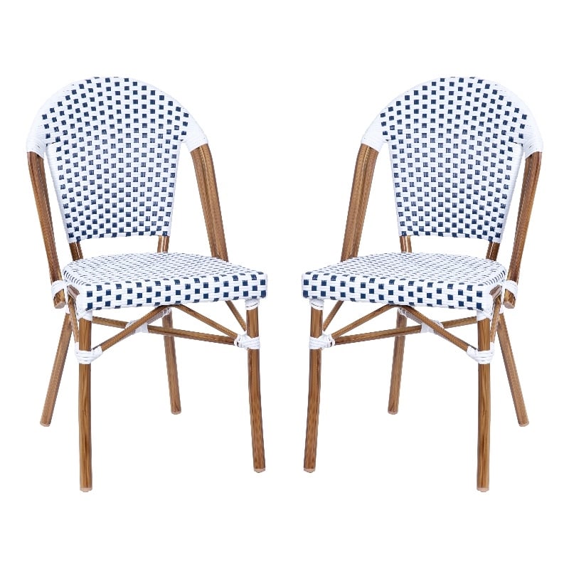 Flash Furniture Lourdes Paris Rattan Chairs in White/Gray (Set of 2)