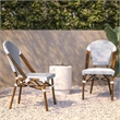 Flash Furniture Lourdes Paris Rattan Chairs in White/Navy (Set of 2)