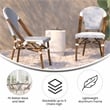 Flash Furniture Lourdes Paris Rattan Chairs in White/Navy (Set of 2)