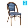 Flash Furniture Bordeaux Paris Rattan Chairs in Navy/White (Set of 2)