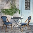 Flash Furniture Bordeaux Paris Rattan Chairs in Navy/White (Set of 2)
