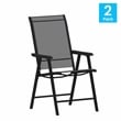 Flash Furniture Paladin Metal Folding Patio Sling Chair in Black (Set of2)