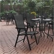 Flash Furniture Paladin Metal Folding Patio Sling Chair in Black (Set of2)