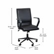 Flash Furniture James Faux Leather Swivel Office Chair in Black/Black