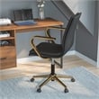 Flash Furniture James Faux Leather Swivel Office Chair in Black/Gold