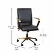 Flash Furniture James Faux Leather Swivel Office Chair in Black/Gold