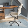 Flash Furniture James Faux Leather Swivel Office Chair in Taupe Beige/Chrome
