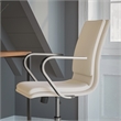 Flash Furniture James Faux Leather Swivel Office Chair in Taupe Beige/Chrome