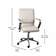 Flash Furniture James Faux Leather Swivel Office Chair in Taupe Beige/Chrome