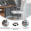 Flash Furniture James Faux Leather Swivel Office Chair in White/Chrome