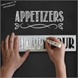 Flash Furniture Canterbury Reusable Plastic Restaurant Stencil Set in White