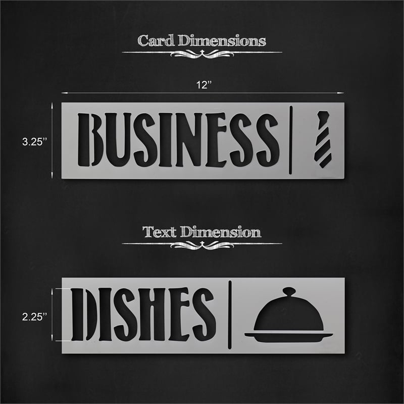 Flash Furniture Canterbury Reusable Plastic Restaurant Stencil Set in White