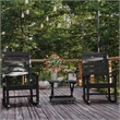 Flash Furniture Halifax Portable Plastic Folding Adirondack Side Table in Black