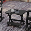 Flash Furniture Halifax Portable Plastic Folding Adirondack Side Table in Black