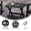 Flash Furniture Halifax Portable Plastic Folding Adirondack Side Table in Black