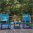 Flash Furniture Halifax Portable Plastic Folding Adirondack Side Table in Blue