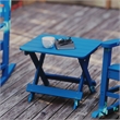 Flash Furniture Halifax Portable Plastic Folding Adirondack Side Table in Blue