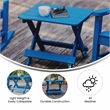 Flash Furniture Halifax Portable Plastic Folding Adirondack Side Table in Blue