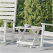 Flash Furniture Halifax Portable Plastic Folding Adirondack Side Table in White