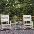 Flash Furniture Halifax Portable Plastic Folding Adirondack Side Table in White