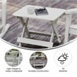 Flash Furniture Halifax Portable Plastic Folding Adirondack Side Table in White
