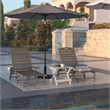 Flash Furniture Newport Plastic Outdoor Lounge Chair with Cup Holder in Brown