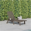 Flash Furniture Newport Plastic Outdoor Lounge Chair with Cup Holder in Brown
