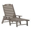 Flash Furniture Newport Plastic Outdoor Lounge Chair with Cup Holder in Brown