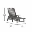 Flash Furniture Newport Plastic Outdoor Lounge Chair with Cup Holder in Gray