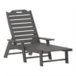 Flash Furniture Newport Plastic Outdoor Lounge Chair with Cup Holder in Gray
