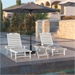 Flash Furniture Newport Plastic Outdoor Lounge Chair with Cup Holder in White