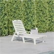 Flash Furniture Newport Plastic Outdoor Lounge Chair with Cup Holder in White