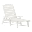 Flash Furniture Newport Plastic Outdoor Lounge Chair with Cup Holder in White