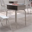 Flash Furniture Billie Metal Student Desk with Book Box in Granite Gray/Silver