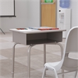 Flash Furniture Billie Metal Student Desk with Book Box in Granite Gray/Silver
