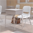 Flash Furniture Billie Metal Student Desk with Book Box in Granite Gray/Silver