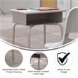 Flash Furniture Billie Metal Student Desk with Book Box in Granite Gray/Silver