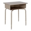 Flash Furniture Billie Metal Student Desk with Book Box in Granite Gray/Silver