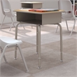 Flash Furniture Billie Metal Student Desk with Desktop/Book Box in Maple/Silver