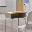 Flash Furniture Billie Metal Student Desk with Desktop/Book Box in Maple/Silver