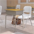 Flash Furniture Billie Metal Student Desk with Desktop/Book Box in Maple/Silver