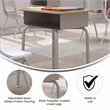 Flash Furniture Billie Metal Student Desk with Desktop/Book Box in Maple/Silver
