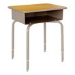Flash Furniture Billie Metal Student Desk with Desktop/Book Box in Maple/Silver