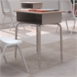 Flash Furniture Billie Metal Student Desk with Desktop/Book Box in Walnut/Silver