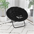 Flash Furniture Gwen XL Fabric Folding Saucer Chair in Black/Black