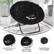 Flash Furniture Gwen XL Fabric Folding Saucer Chair in Black/Black