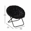 Flash Furniture Gwen XL Fabric Folding Saucer Chair in Black/Black